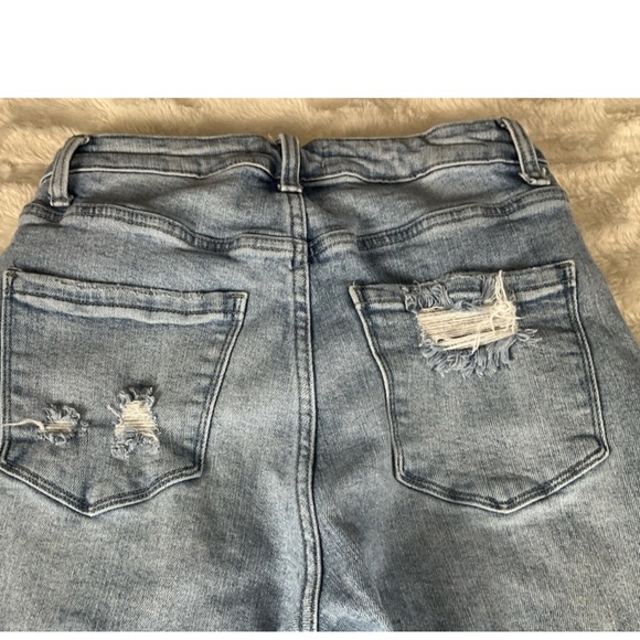 Blakeley Size 3 Women’s  Wide Leg  Crop Stretch Jeans Destroyed - Picture 6 of 11